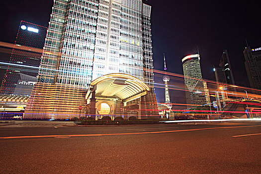 上海,夜晚,建筑,浦东,陆家嘴