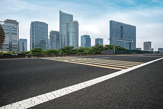 道路地面和城市景观