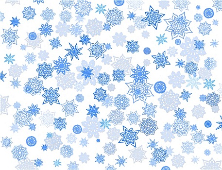 蓝色,雪花,白色背景