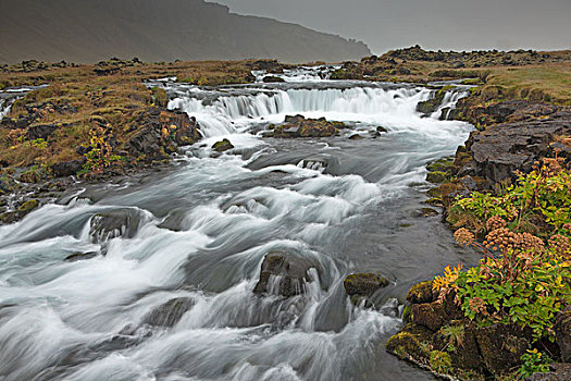 瀑布,遥远,风景,冰岛