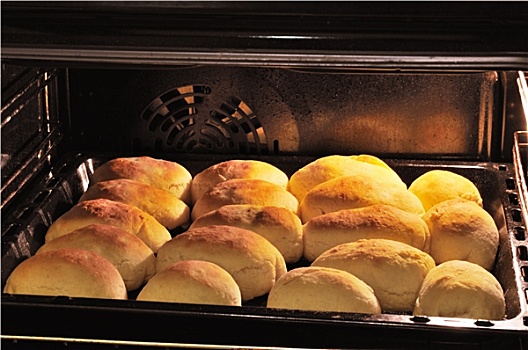 面包,烤盘,烤炉