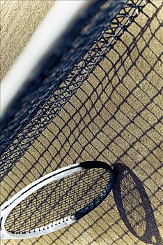 特写,网球网,网球拍