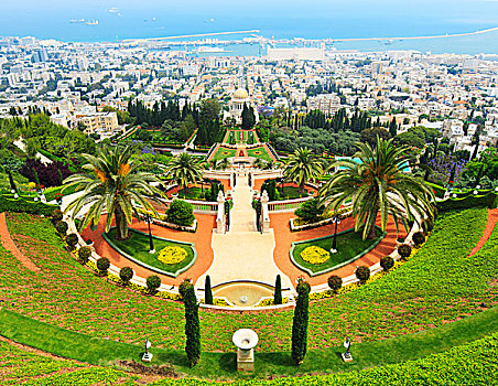 巴哈教堂,花园,海法,以色列