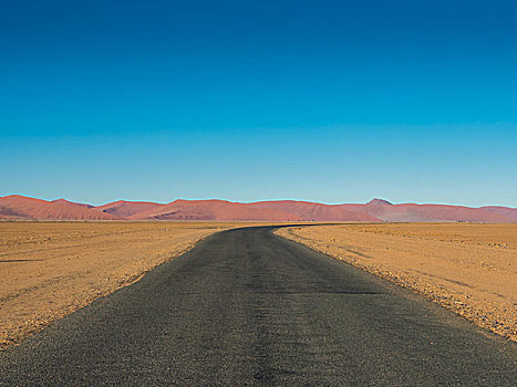 道路,纳米布沙漠,纳米比亚,非洲