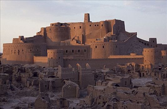 伊朗,著名,城堡,风景,地震,毁坏,2003年