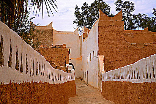加达梅斯,利比亚,老城,建筑,室外,泥,休憩之所,极限,高,温度,沙漠,过去,大,绿洲,进入,撒哈拉沙漠
