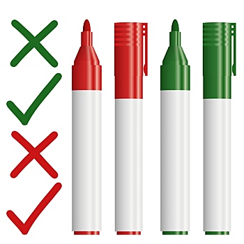 文字,记号笔,绿色,红色
