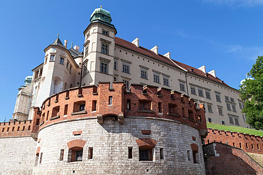 皇家,城堡,防御,墙壁,克拉科夫,波兰