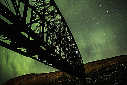 纪念,桥,北极光,阿拉斯加,美国