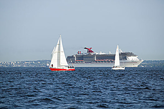 帆船,英吉利湾,温哥华,游船,背景