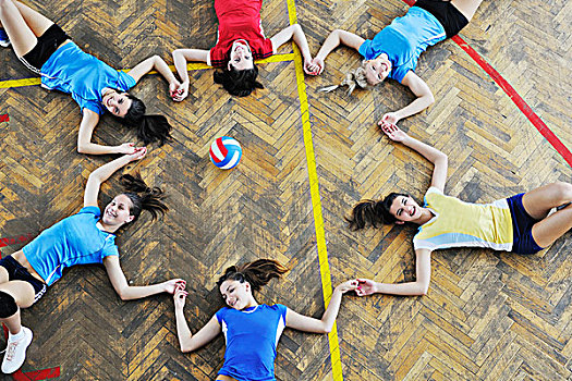 排球,比赛,运动,群体,年轻,美女,女孩,室内,竞技场