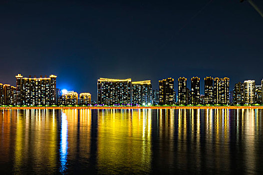 杭州钱塘江风光滨江夜景