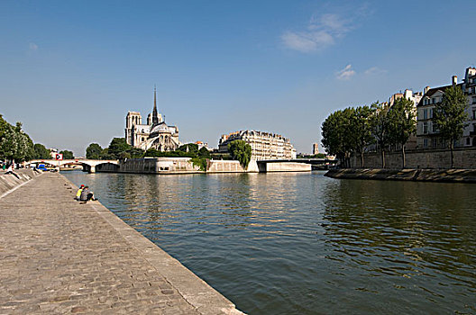 河,塞纳河,大教堂,巴黎,法国,欧洲