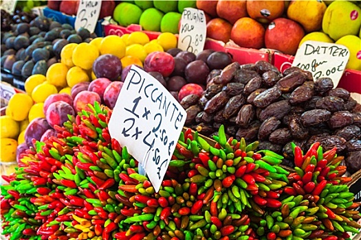彩色,食品杂货,市场,威尼斯,意大利,户外市场,货摊,果蔬