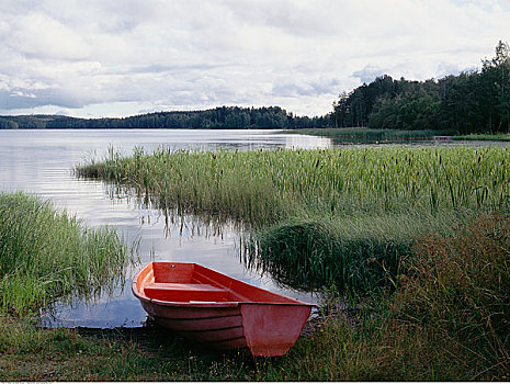 船,湖,芬兰