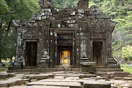 古老,湿婆神,圣所,佛像,老挝