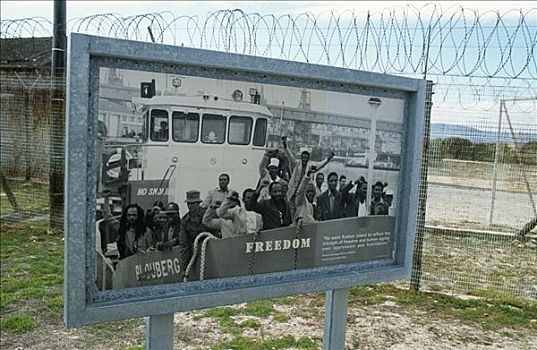 信息牌,入口,岛屿,监狱,政治,犯人,世界遗产,1999年