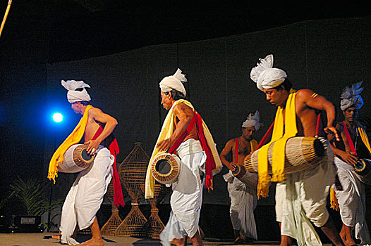 部落舞蹈,表演,达卡,跳舞,节日,首都,孟加拉,2007年