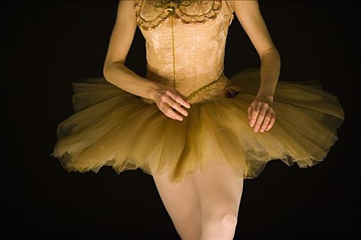 腰部,芭蕾舞女,芭蕾舞短裙,跳舞