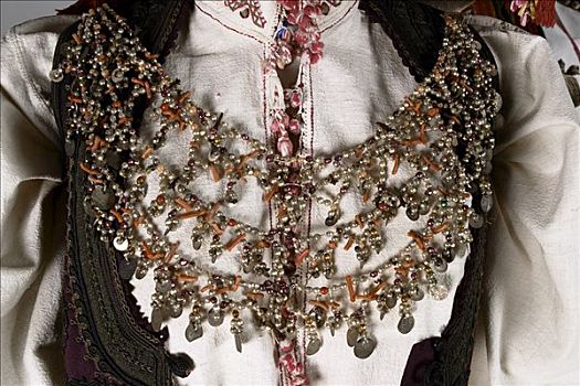 项链,特写,女人,服饰,塞尔维亚,19世纪,艺术家,未知