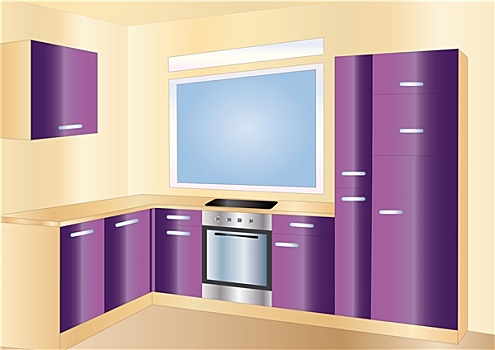 厨房,紫色