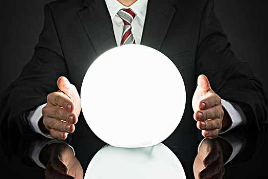 商务人士,预测,未来,水晶球