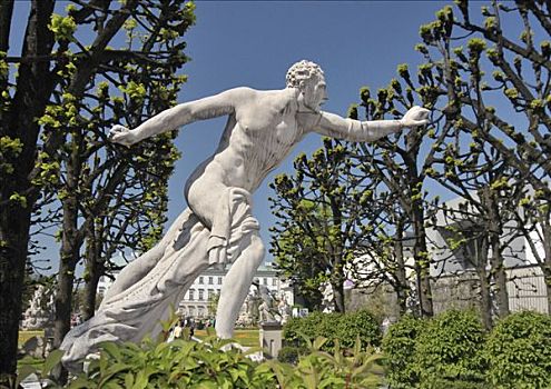 雕塑,场景,希腊神话,米拉贝尔花园,萨尔茨堡,奥地利,欧洲