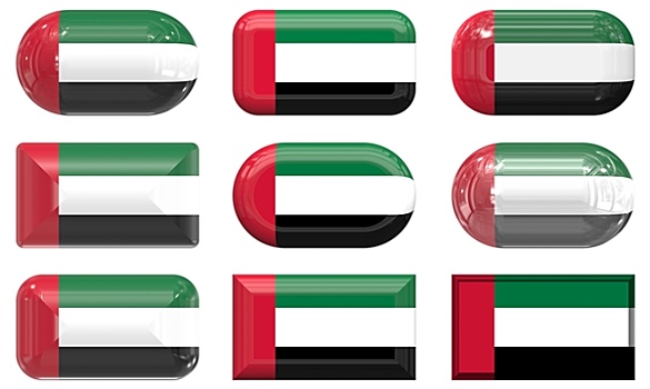 玻璃,扣,旗帜,阿联酋