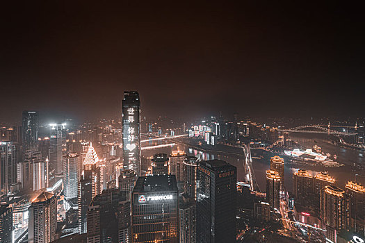 重庆黑金商业区的繁华夜景