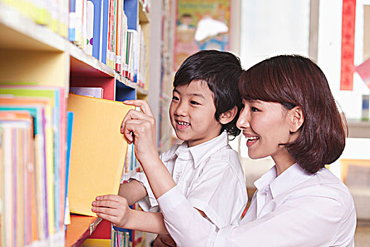 學生,教師,書本,書架