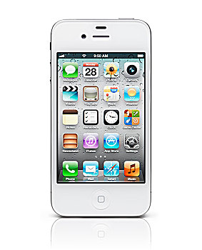 白色,苹果手机,苹果,智能手机,桌面,象征,展示,隔绝