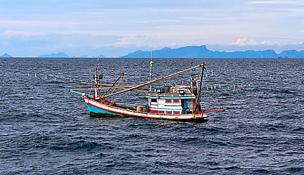 泰国,捕鱼,纵帆船,海上