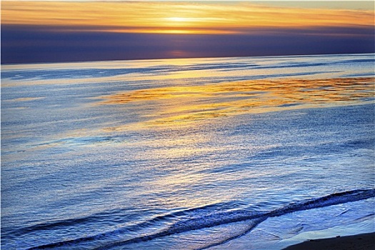 太平洋,日落,加利福尼亚