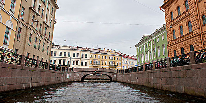 桥,冬天,运河,彼得斯堡,俄罗斯