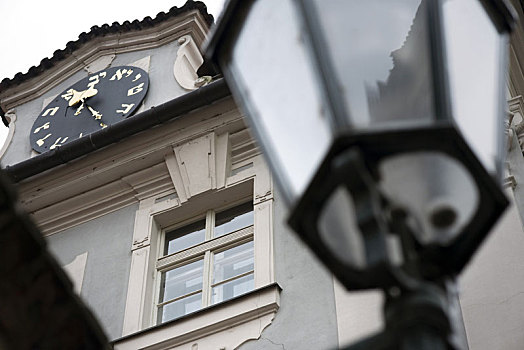 钟表,犹太区,布拉格,两个,犹太,中间,连接,开端,一个,犹太会堂