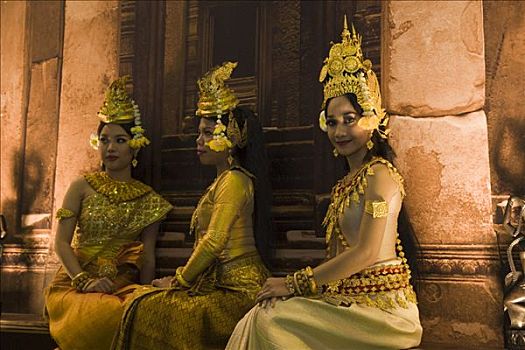女性,飞天仙女,舞者,柬埔寨,东南亚