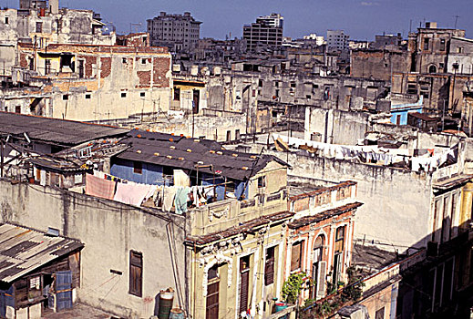 加勒比,古巴,哈瓦那,中心,屋顶