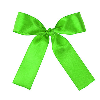绿色,喜庆,系,蝴蝶结,丝带,隔绝,白色背景
