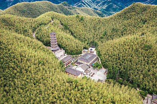 浙江省杭州市余杭釜托寺航拍