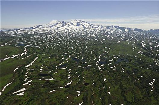 俄罗斯,西伯利亚,航拍,风景,湖,山峦