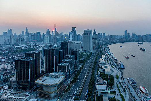 上海,黄浦江,两岸,夜景