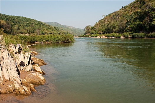 风景,河,老挝