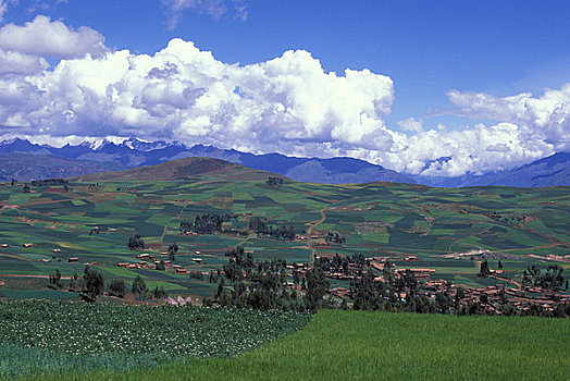 秘鲁,靠近,库斯科市,乡村,地点,安迪斯山脉