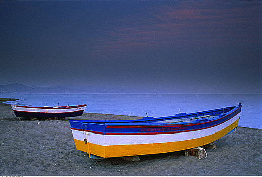 船,岸边,托雷莫里诺斯,马拉加,哥斯达黎加,西班牙