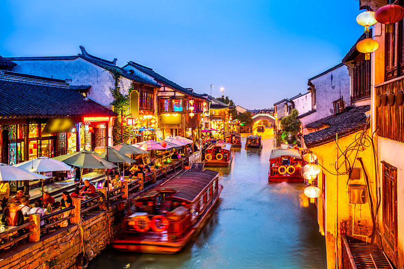 苏州山塘街夜景_高清图片_全景视觉