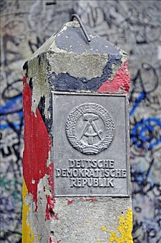 民主德国,边界,柱子,正面,墙壁,博物馆,查理检查站,柏林,德国,欧洲