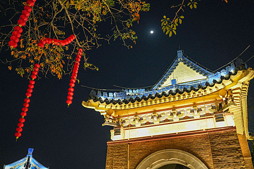 2024春节后广州东风路中山纪念堂附近夜晚繁忙景色