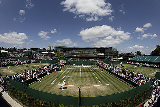 英格兰,伦敦,温布尔登,全视图,球场,网球,冠军,2008年