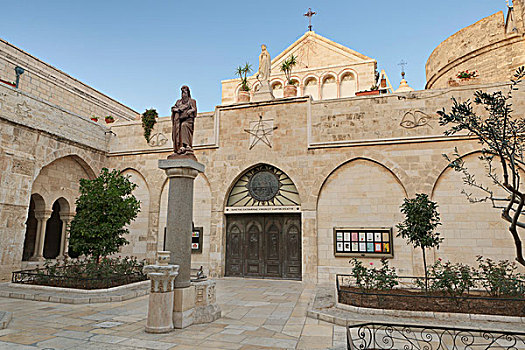雕塑,圣凯瑟琳,回廊,伯利恒,约旦河西岸,巴勒斯坦,西亚