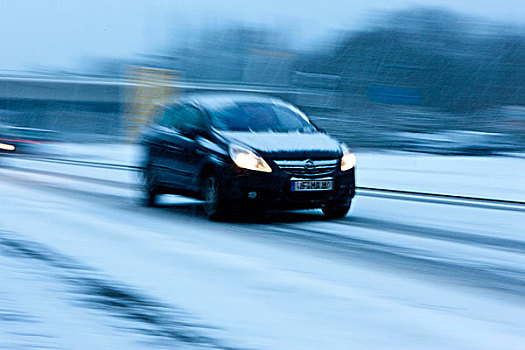 驾驶,下雪,动感,危险,黑森州,德国,欧洲